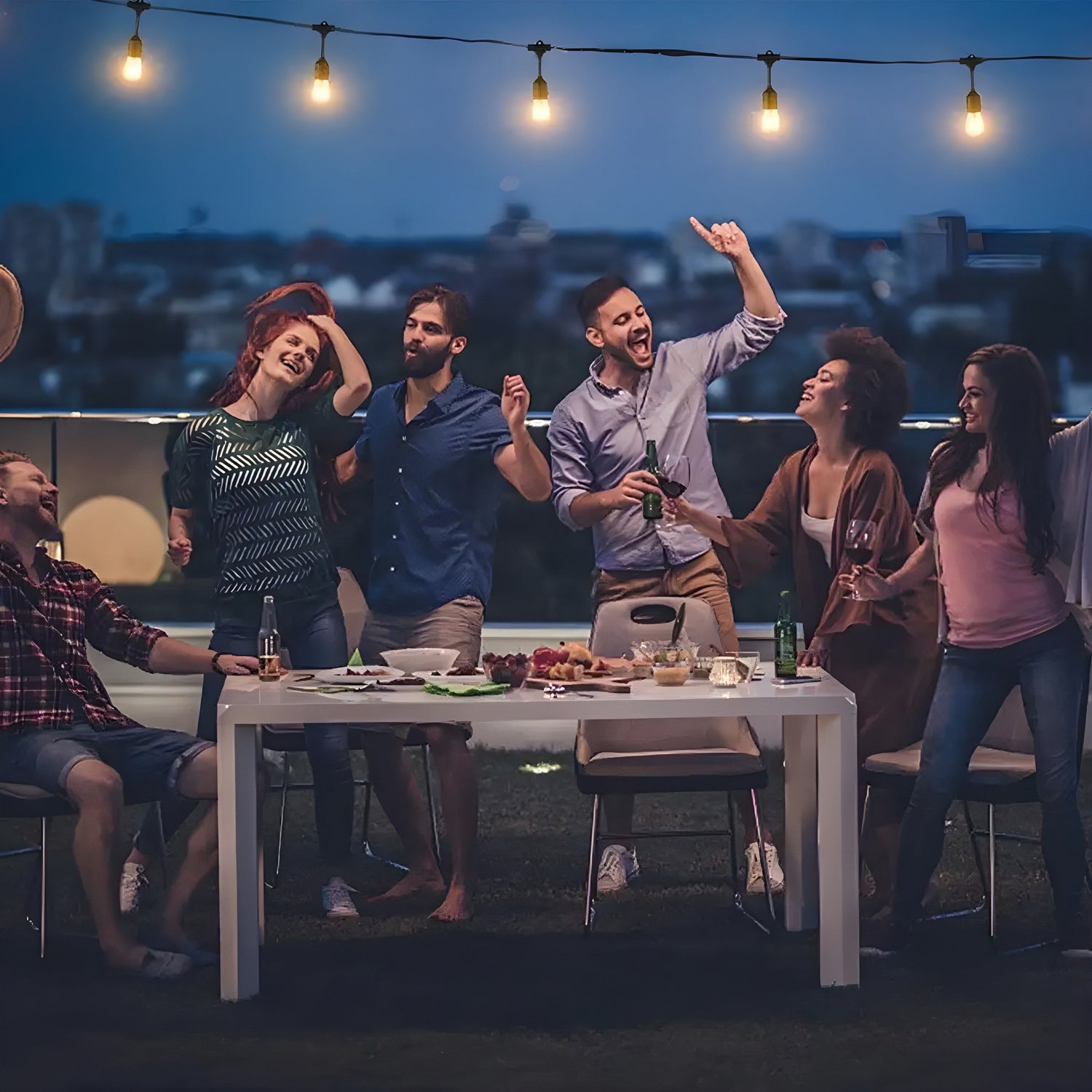 Solar-Gartenlichterkette – 30 LEDs – 20 m – Warmweiß 2700K – IP65 – Mit Fernbedienung