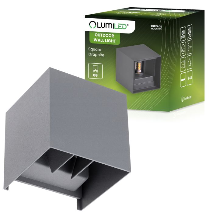LED-Außenwandleuchte G9 – Up & Down Außenlampe, Graphit