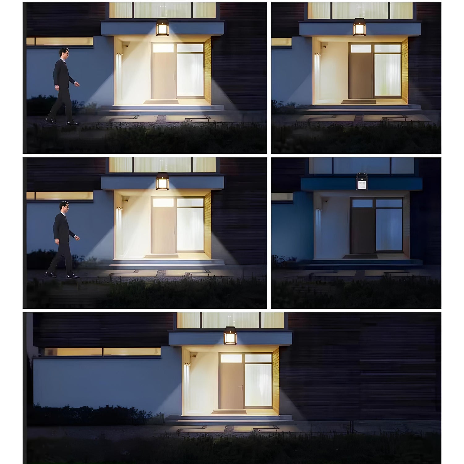 Solar-LED-Wandleuchte – Außenwandleuchte 3000K, IP44 mit Bewegungs- und Dämmerungssensor