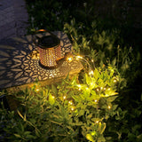Solar-LED-Gartenleuchte – Gießkannendesign, Kupferfarbe, IP44, 3000K warmweiß