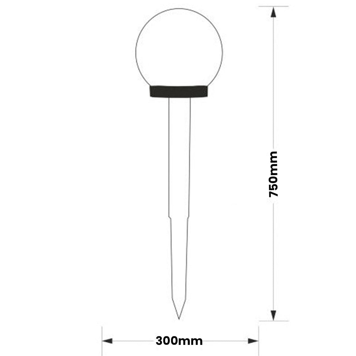 Solar-LED-Gartenleuchte – 30 cm – 6500K – Stecklampe – Weiß