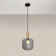 Design Hanglamp Messing met Smoke Glas