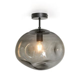 Glazen Plafondlamp Zwart met Smoke glas – Marly