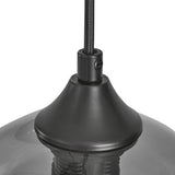 Pendelleuchte Industrial – 3-flammig, Rauchglas-Kugeln, Schwarz/Grau, für Wohn- & Esszimmer