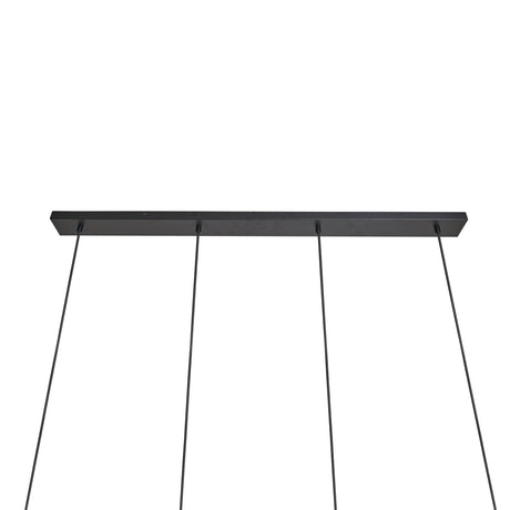 Hanglamp Zwart met Smoke Glas – 4-Lichts Langwerpig | Xavi