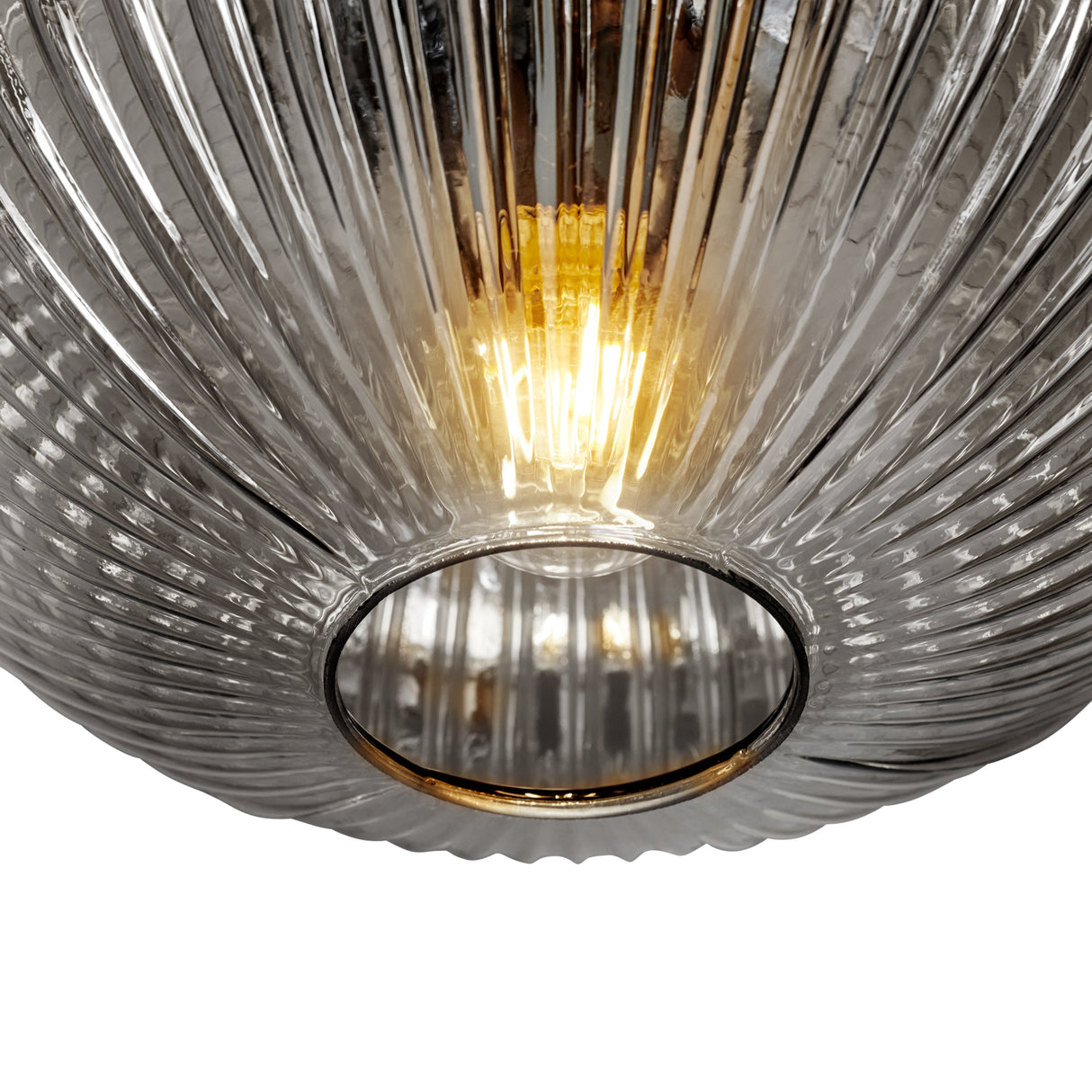 Design-Deckenleuchte rund mit Rauchglas
