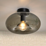 Design-Deckenleuchte Art Deco Schwarz Rauchglas