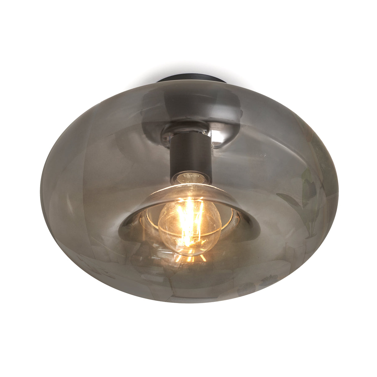 Design-Deckenleuchte Art Deco Schwarz Rauchglas