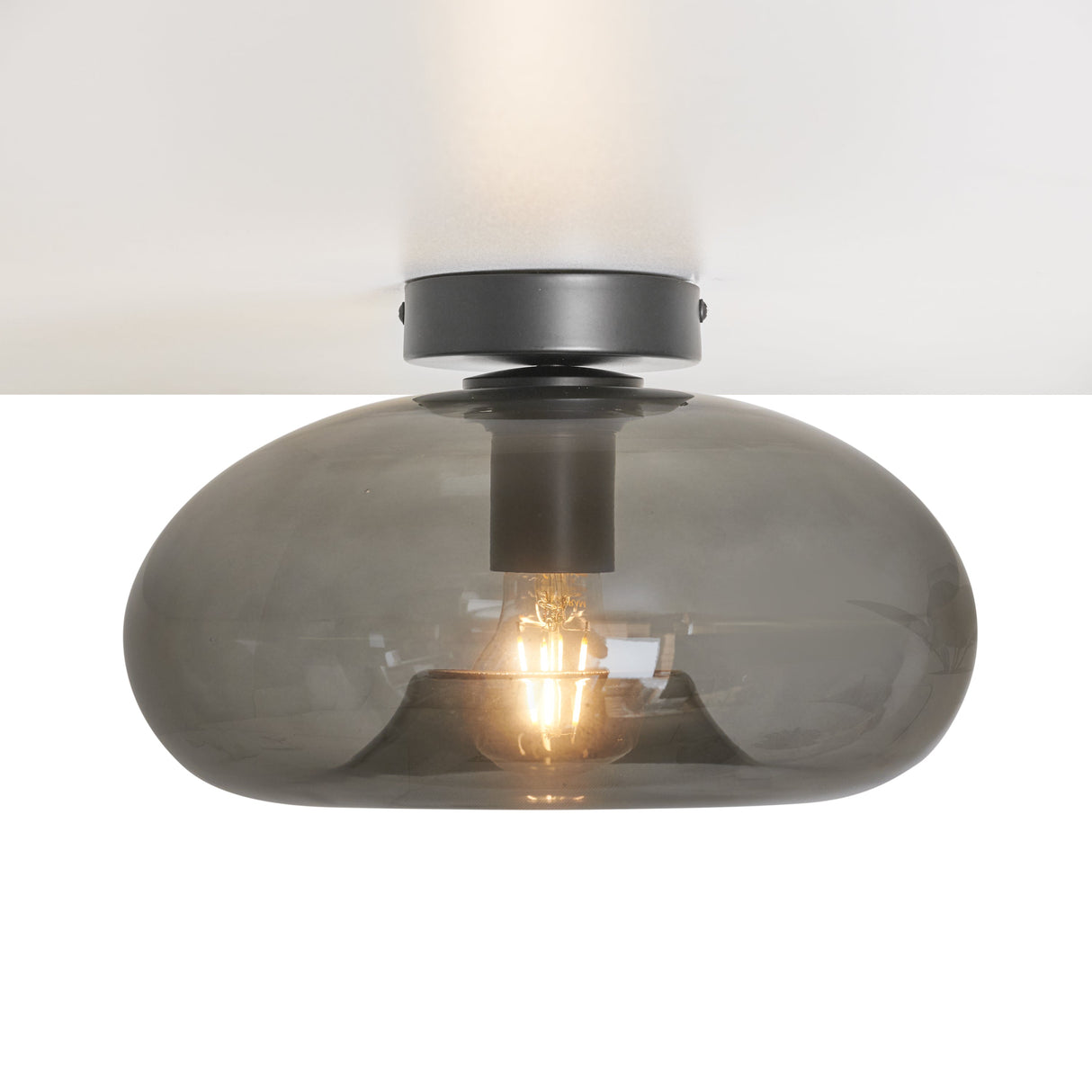 Design-Deckenleuchte Art Deco Schwarz Rauchglas