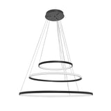 Design Pendelleuchte Schwarz – Dimmbar LED – Drei Ringe – Höhenverstellbar – Esszimmer – Wohnzimmer