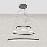 Design Pendelleuchte Schwarz – Dimmbar LED – Drei Ringe – Höhenverstellbar – Esszimmer – Wohnzimmer